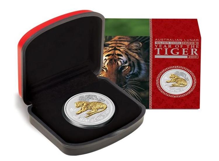 2010虎年鍍金紀念銀幣(1 oz) 
